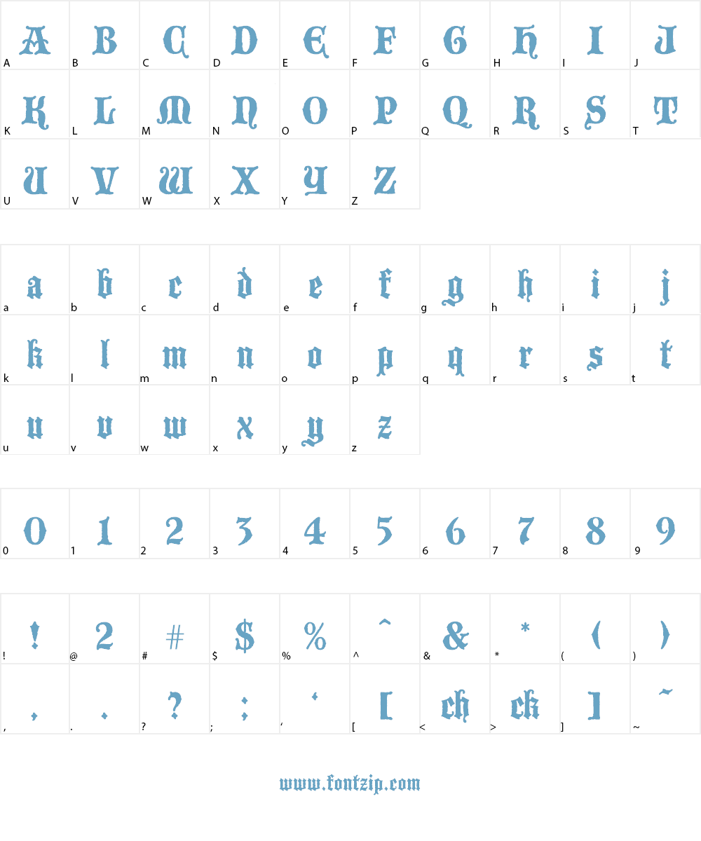 Blackwood Castle Font Character